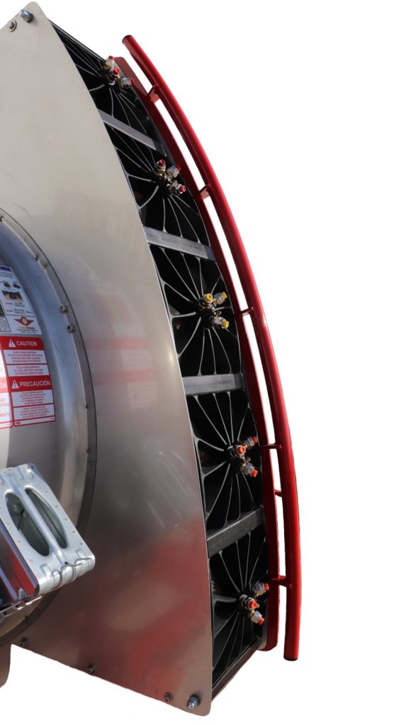 Détail du ventilateur Mega Twister S6 avec ses buses
