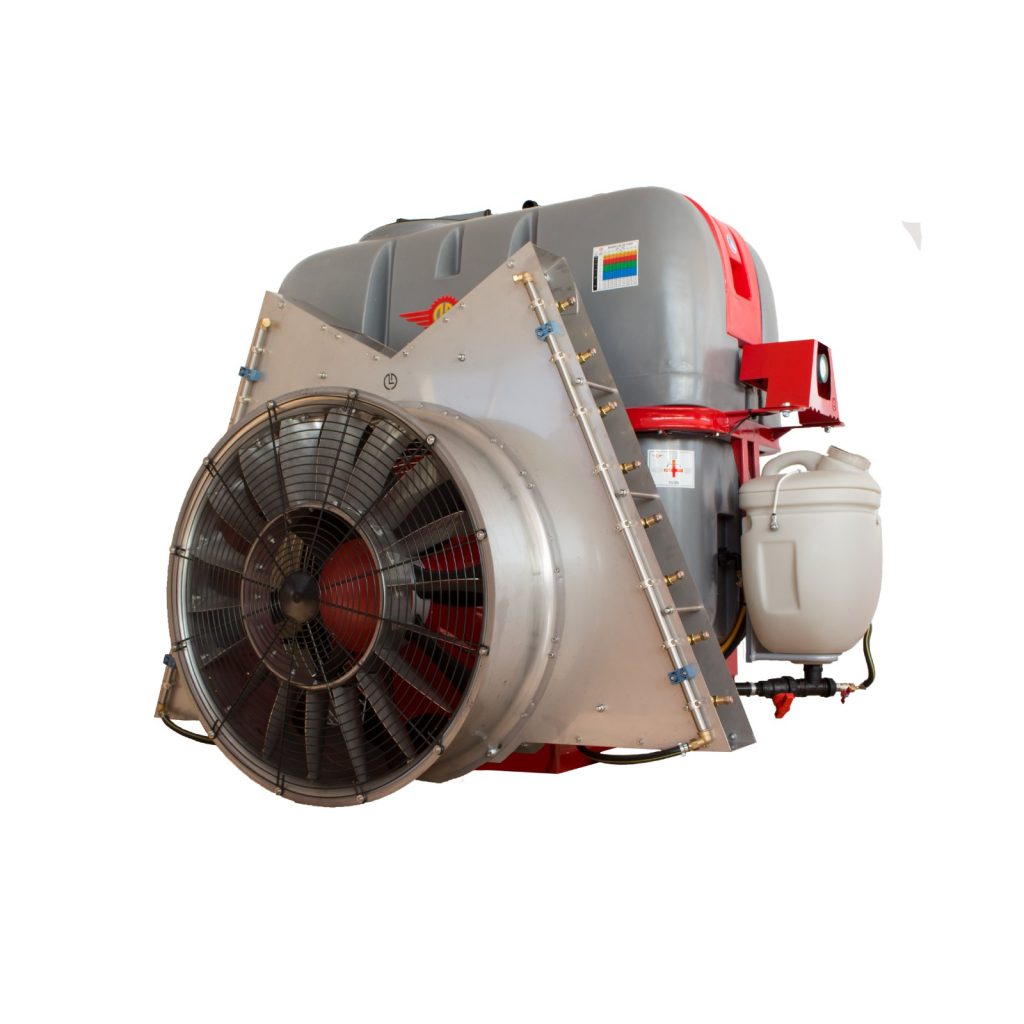 Citrus mounted sprayer with air deflector