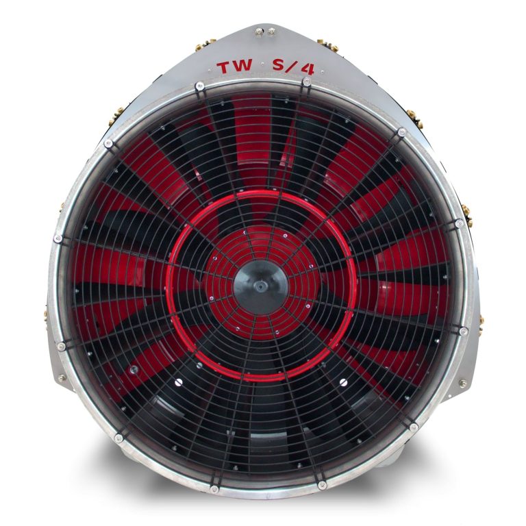 Ventilador Narrow Twister S4 de acero inoxidable, vista frontal