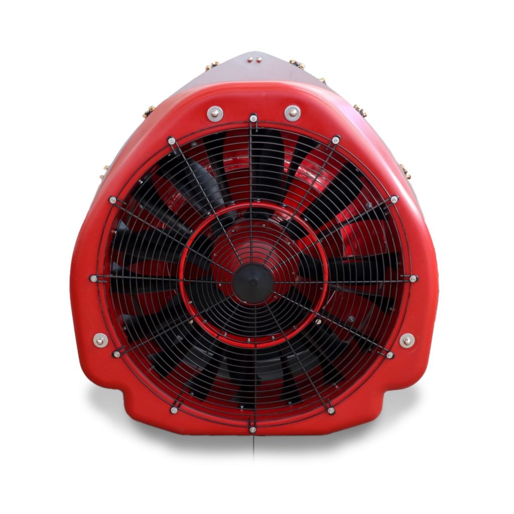 Ventilateur Narrow Twister S5 avec bouche d'air en polyéthylène, vue de face