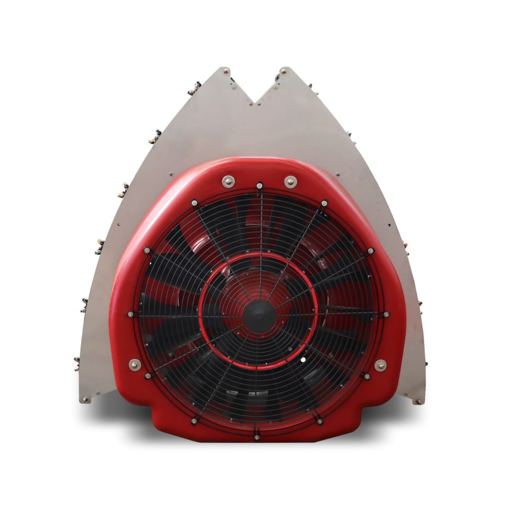 Narrow Twister S6 fan with polyethylene fan housing, front view