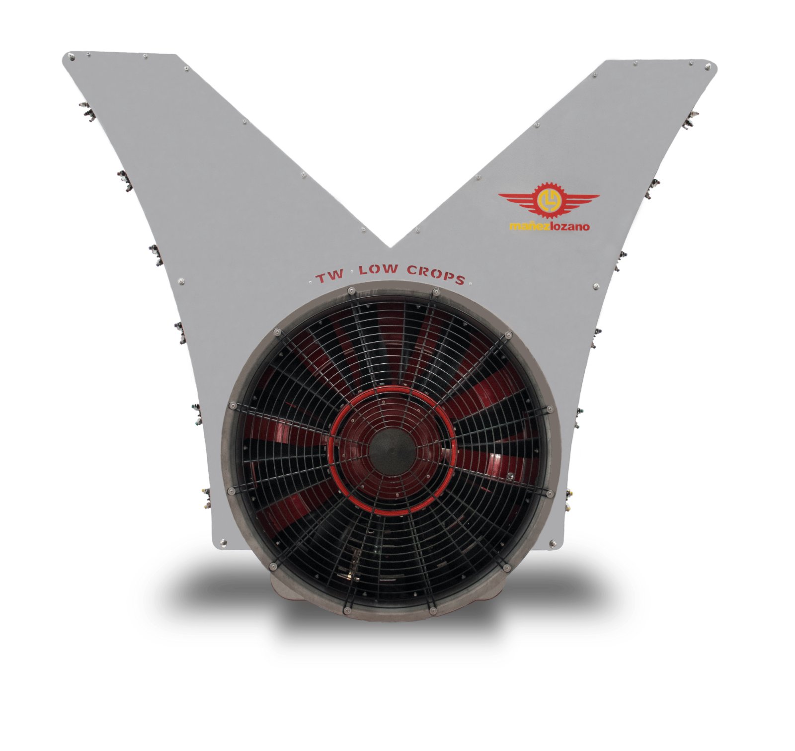 Twister Low Crops mounted sprayer fan, front view