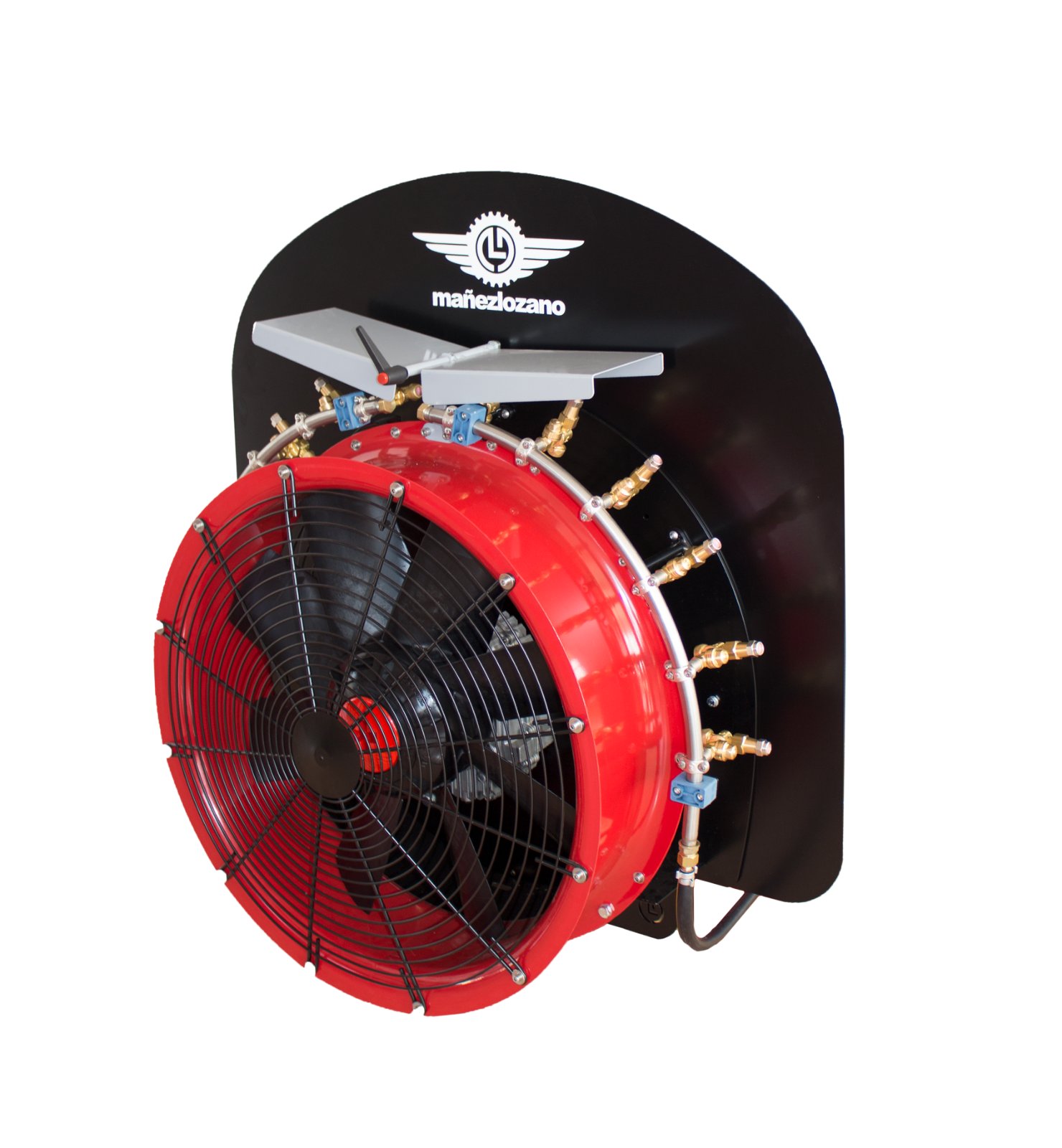 Dinamic mounted sprayer fan, perspective view