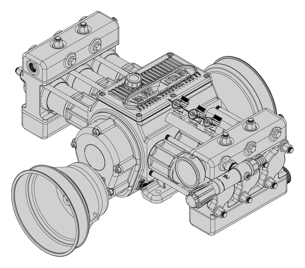 Drawing of the ML-A1D-EP double piston pump