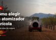Atomizador arrastrado Twister tratando un almendral, con el título Cómo elegir un atomizador agrícola